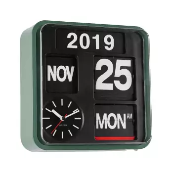 Nástenné hodiny Mini Flip – zelené