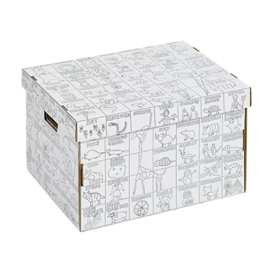 Úložná krabica s omaľovánkou ANIMAL LAB