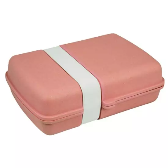 Bambusový box na jedlo s gumičkou – ružový