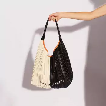 Veľká dvojfarebná plisovaná taška