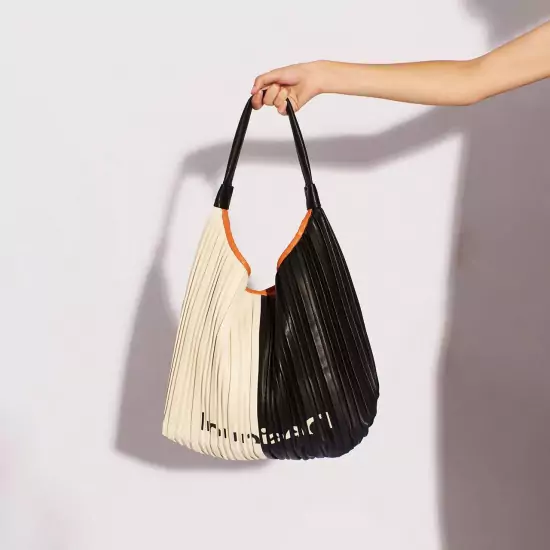 Veľká dvojfarebná plisovaná taška