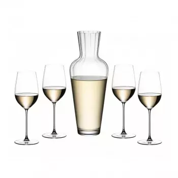 Sada 5 ks – Karafa Mosel a poháre na biele víno Riesling