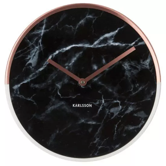Nástenné hodiny Marble Delight – čierne