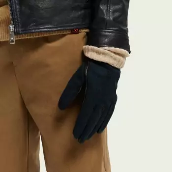 Kožené rukavice s pletenou manžetou