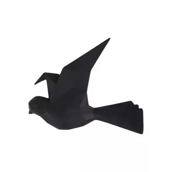 Malý nástenný vešiak Origami Bird – čierna