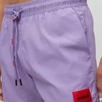 Quick-Drying Swim Shorts With Red Logo