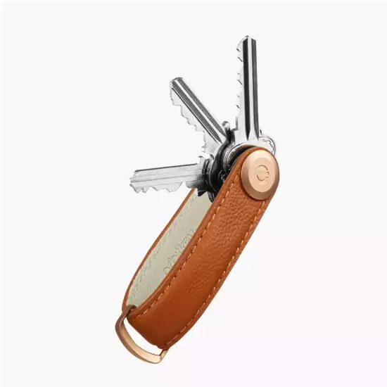 Pebbled Leather Key Organiser – Amber