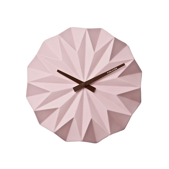 Nástenné hodiny Origami – ružové