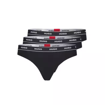 Three Pack Of Thong With Logo Stretch-Cotton