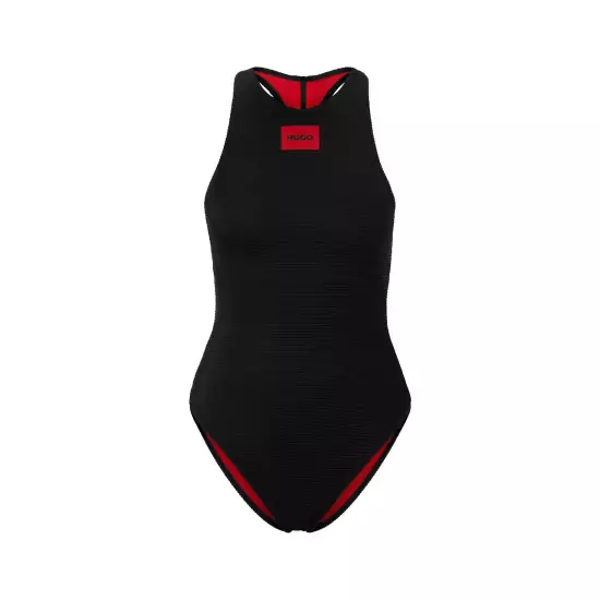 Ribbed Racer-Back Swimsuit With Red Label