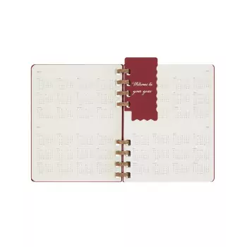 Špirálový plánovací zápisník nedatovaný tvrdý červený XL