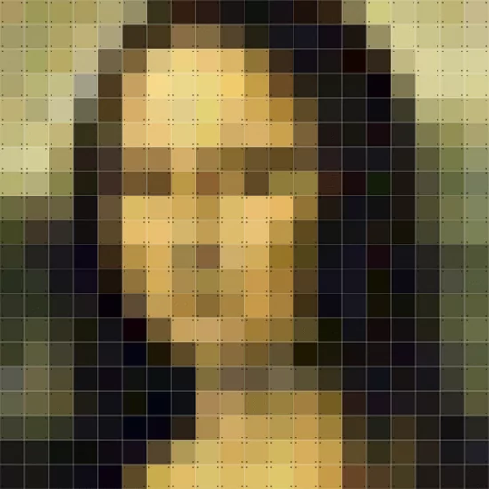 Skladaný obraz – Pixel Mona Lisa