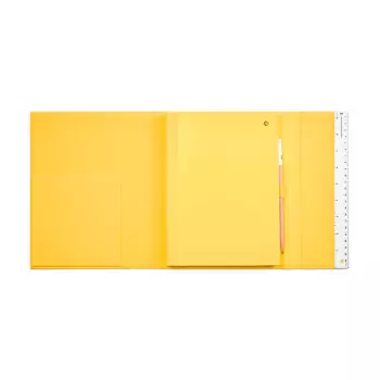 PANTONE Zápisník s ceruzkou a pravítkom, linkovaný – Yellow 012