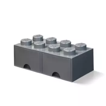 LEGO úložný box 8 s šuplíkmi – tmavo šedá
