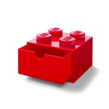 LEGO stolný box 4 so zásuvkou – červená