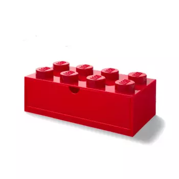 LEGO stolný box 8 so zásuvkou – červená