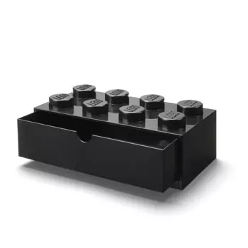 LEGO stolný box 8 so zásuvkou – čierna