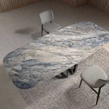 Jedálenský stôl 1136 s mramorovým vzhľadom