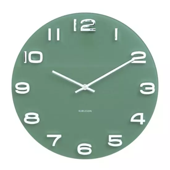 Nástenné hodiny Vintage kulaté – zelené