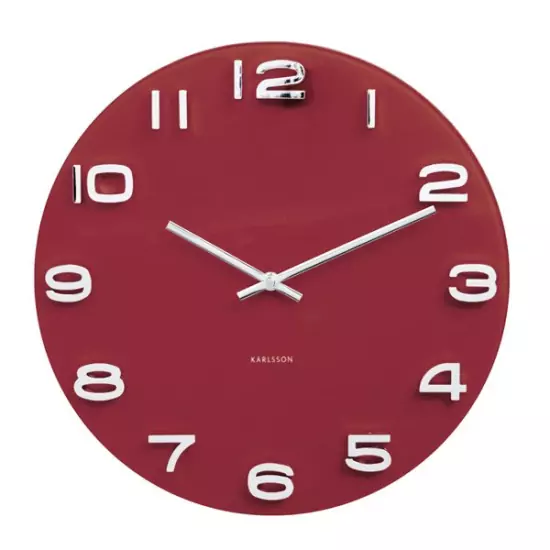 Nástenné hodiny Vintage kulaté – červené