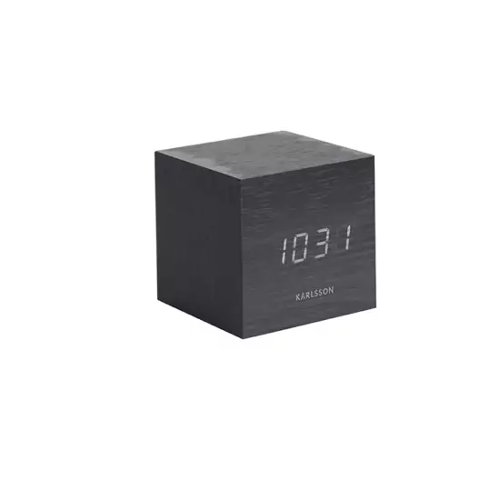Budík Mini Cube – čierny