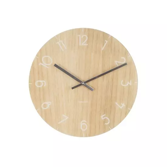 Nástenné hodiny Glass Wood – svetlé drevo