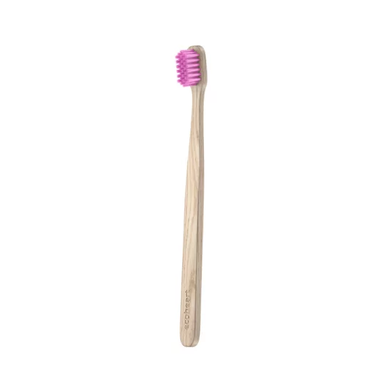 Ružová bambusový zubná kefka