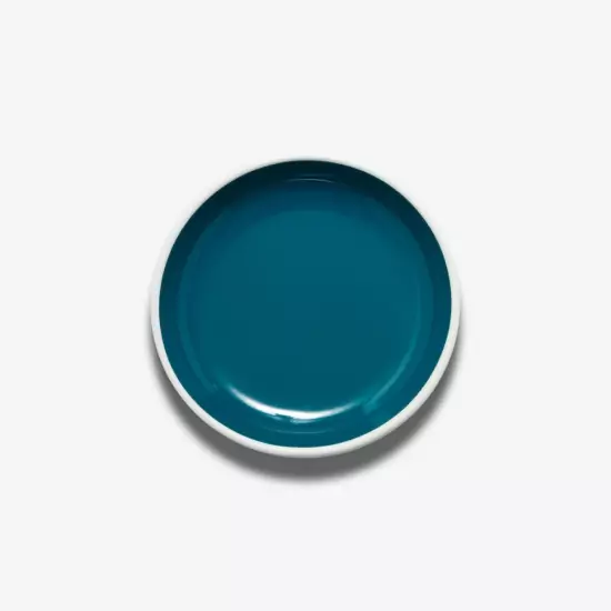Malý smaltovaný modrý plytký tanier