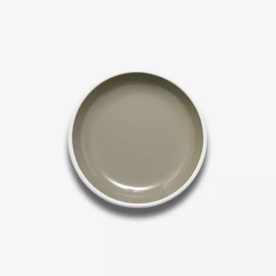 Malý smaltovaný šedý plytký tanier