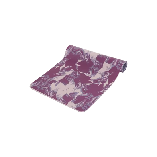 Podložka na jógu s potlačou palmových listov 3 mm – fialová
