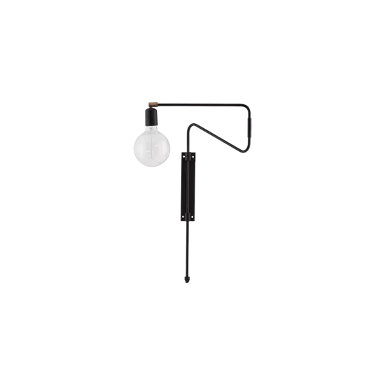 Čierna nástenná lampa Swing 35 cm