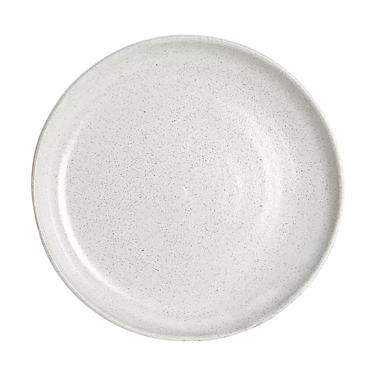 Biely bodkovaný tanier By Hand malý
