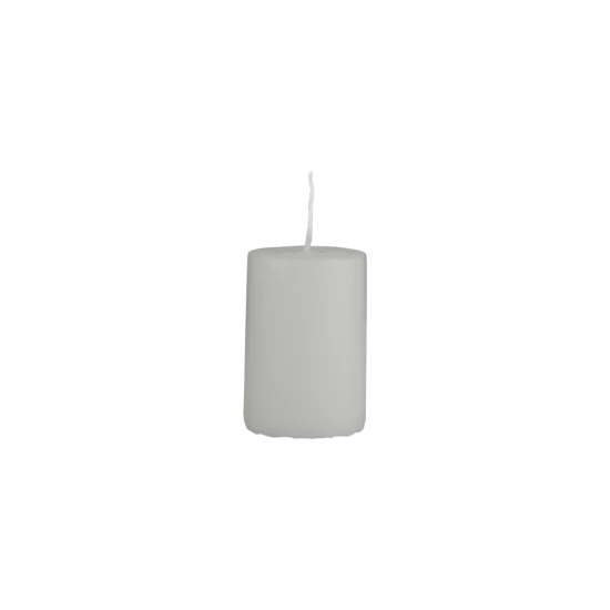 Šedá sviečka 4x6 cm – sada 6 kusov