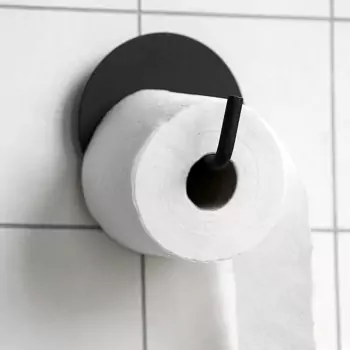 Čierny držiak na toaletný papier Text