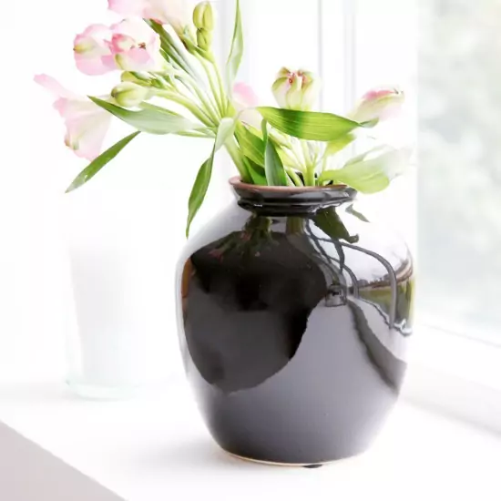 Sada 4 ks − Čierna váza Shina strednej