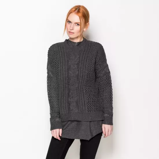Sveter – Cable Contrast Open Knit