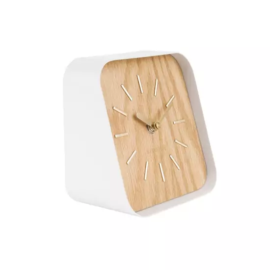 Stolné hodiny Squared – svetlé drevo