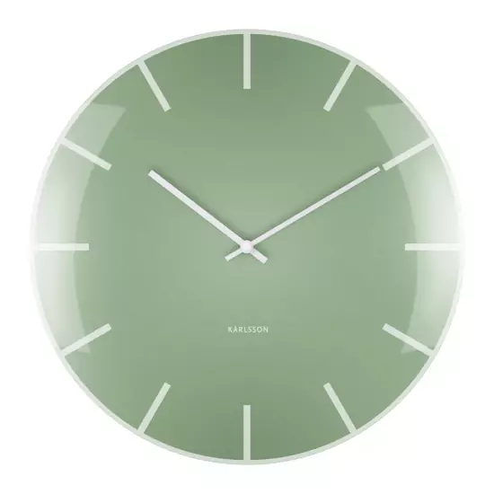 Nástenné hodiny Glass Dome – zelené