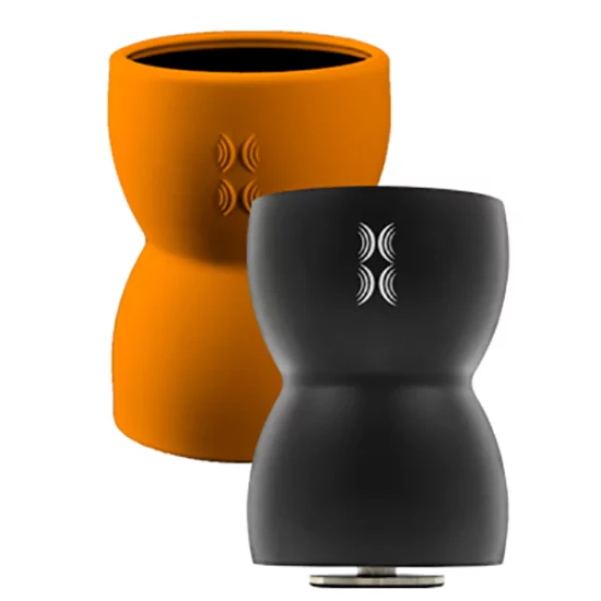 Bezdrôtový vibračný reproduktor – čierny + oranžový obal