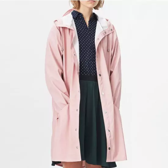 Ružový vodeodolný kabát Long Jacket