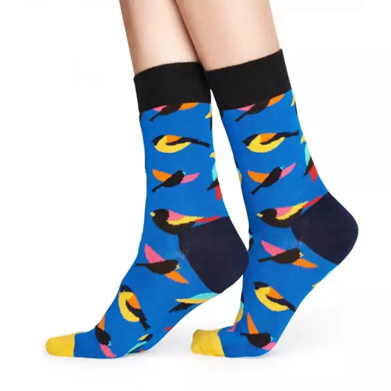 Modré ponožky s vtáčikmi Fall