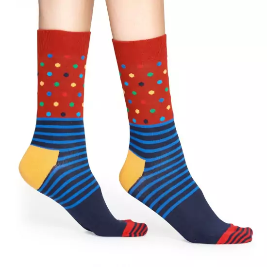 Farebné vzrované ponožky Stripe Dot