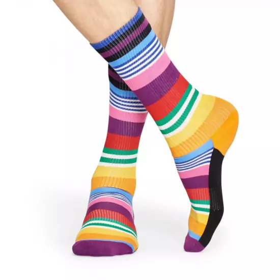 Farebné pruhované ponožky na šport Multi Stripes Athletic