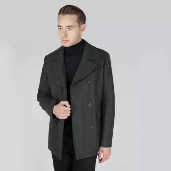 Vlnený zelený kabát New Mercer