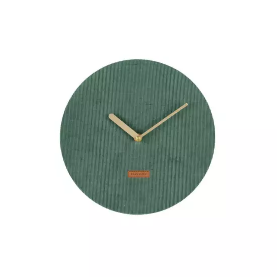 Nástenné zelené menčestrové hodiny Corduroy