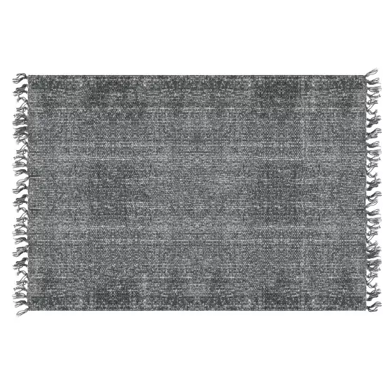 Bavlnený čierny koberec Washed