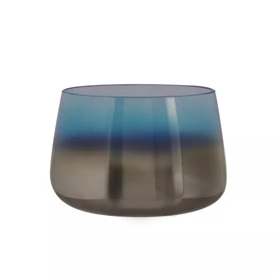 Malá modrá sklenená váza Oiled