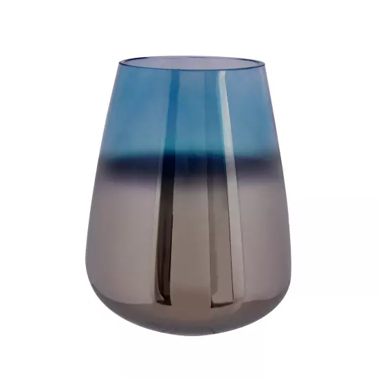 Modrá sklenená váza Oiled