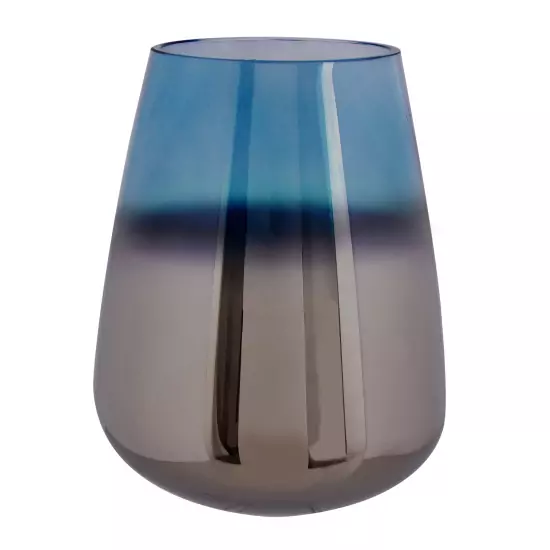 Veľká modrá sklenená váza Oiled
