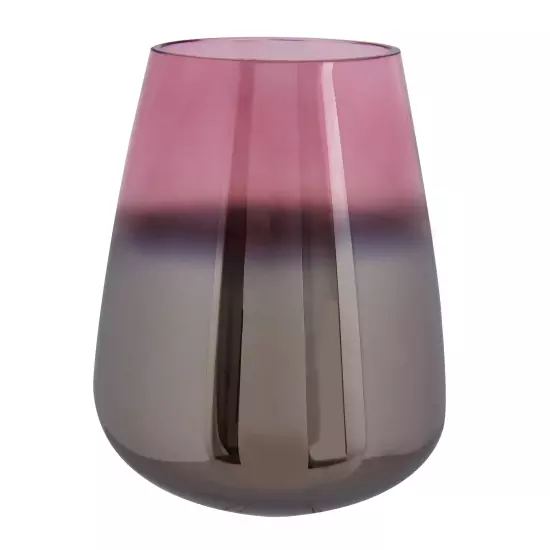 Veľká ružová sklenená váza Oiled